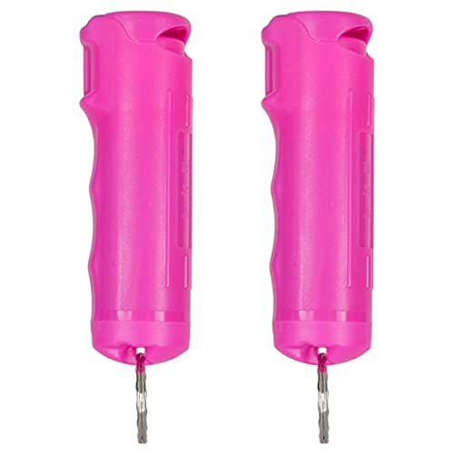 Police Magnum Keychain Pepper Spray Flip Top Safety 2 Pack 1/2oz - Maximum Heat Strength OC with Dye - Tactical Small Compact Case Holder - for Women & Men's Self Defense - Made in The USA - color: HOT PINK