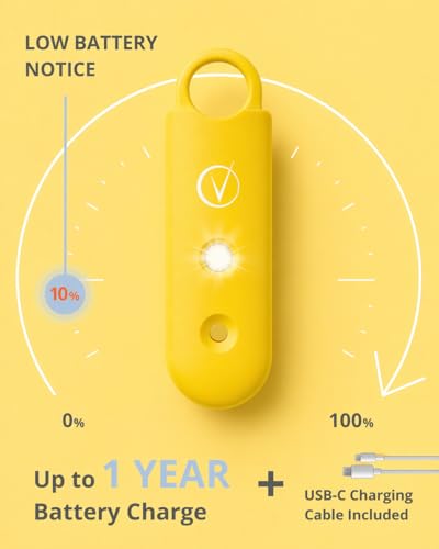 Vantamo Personal Alarm for Self Defense with Low Battery Notice, Strobe Light & Extra Loud 130 dB Double Speakers Safety Keychain Set for Women, Rechargeable Panic Button for Womens Self Defense - color: Citrine