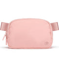Pander Nylon Fanny Pack for Women, Two-Way Zipper Crossbody Bag - color: Mono Pink