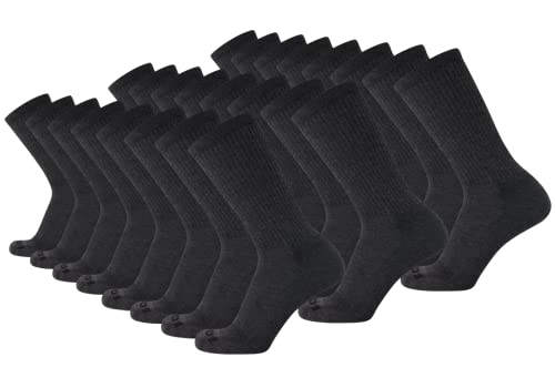 AND1 Mens Athletic Crew Socks 24 Pack Cushioned Comfort Socks - color: Dark Grey Heather