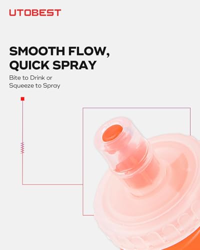 UTOBEST Soft Flask 350ml*2, Collapsible Hydration Water Bottle - color: Orange-350ml*2-40mm