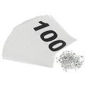 PATIKIL Tearproof Running Bib Numbers, Waterproof Race Competitor Numbers with Safety Pin - size: 7x6 Inch, style: 1-100