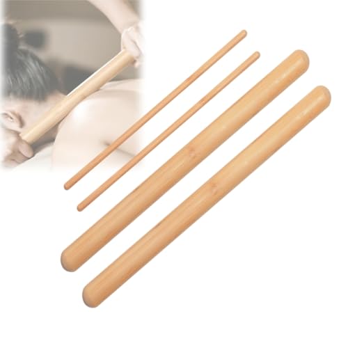 Bamboo Massage Sticks Set -SPA Therapy Tool, Fine Bamboo Sticks for Facial Massage,Thick bamboos Sticks for Guasha Massage and Relaxing Muscles