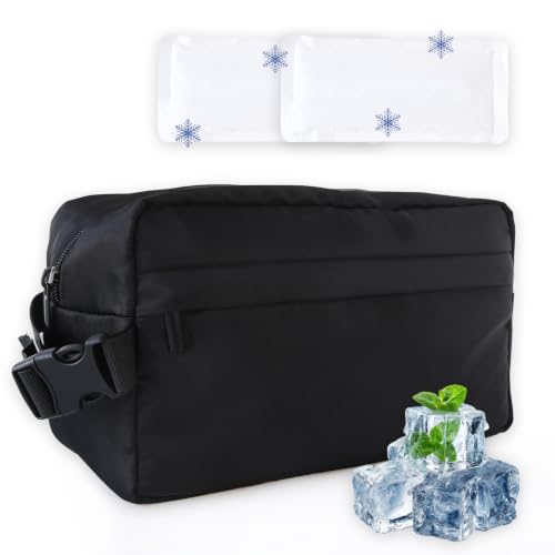 Leakproof Freezable Snack Bag Reusable Cooler Insulated Lunch Box - color: Black