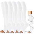 Compression Socks for Women&Men 20-30mmHg Graduated Knee High Stocking - color: 02-5 Pairs Open Toe White, size: XX-Large-3X-Large