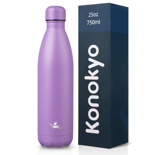 Konokyo 25 oz Insulated Stainless Steel Water Bottle, Lavender - color: Lavender, size: 25 Ounces
