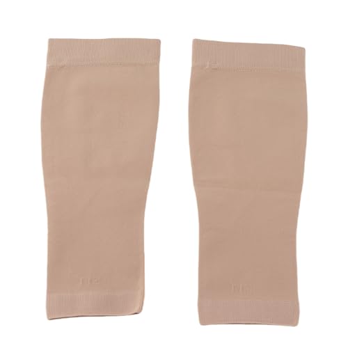 Compression Socks, 20-30mmHg Calf Compression Sleeves, Footless Compressed Socks for Varicose Veins, Shin Splints, Edema Recovery Maternity, Cycling Running Travel, Women & Men - color: Beige, size: M