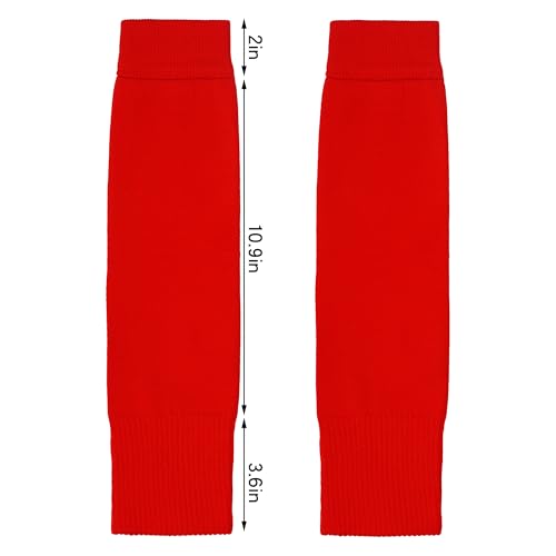 phnydreg 3 Pairs Leg Sleeve Shin Pre Cut Socks for Kids Youth Men Women Soccer Running Cycling - color: Red