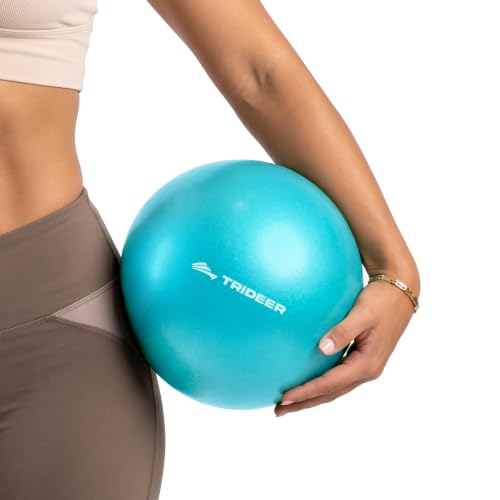 Trideer 9 Inch Pilates Ball with Inflation Straw, Small Exercise Yoga Ball - color: Turquoise