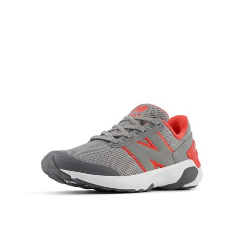 New Balance Kids' 1440 V1 Lace-up Running Shoe - color: Slate Grey/Blast Red, size: 1 Wide Little Kid