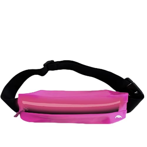 LED Rechargeable Running Belt for Men & Women – Light Up Reflective Waist Pack with Phone Holder | Adjustable Fitness Belt for Running, Walking, Hiking & Travel | WRENN & RAE (Cosmic Pink) - color: Cosmic Pink