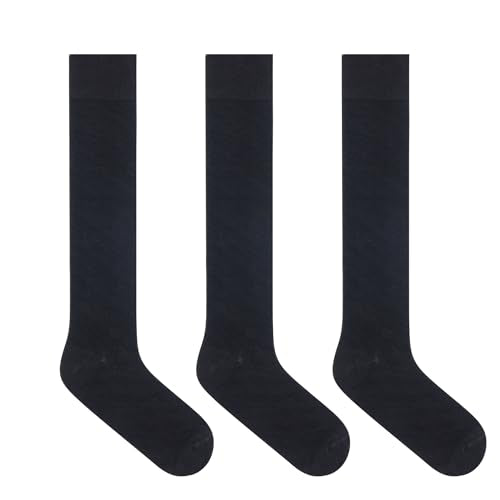 3 Pairs Men's Knee-High Dress Socks - color: Black - 3 Pairs, size: 4-10 Tall