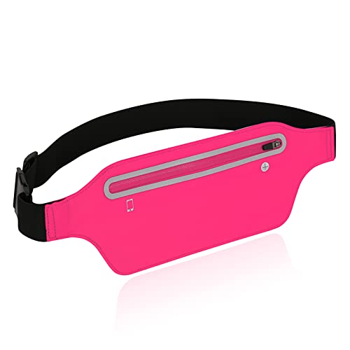 Fanny Packs for Women,Waterproof Fanny Pack for Men,Adjustable Running Belt Waist Pack Slim Expandable Pocket Belt,iPhone Running Holder Cell Phone Elastic Waist Pouch Bag for Galaxy Pink - color: 2-Pink