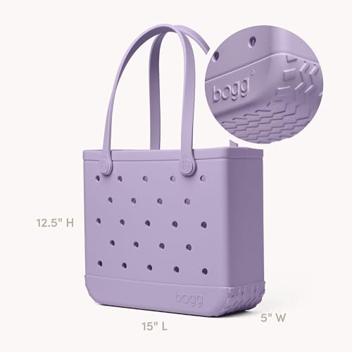 BOGG BAG Medium Tote – 15” x 12.5” x 5” – Essential Bags for Beach, Pool, Boat, Sports, Tailgating, Cruise, Travel - color: I Lilac You a Lot