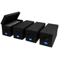 CD Case Holder with Handles and Lid – CD Storage Box with External Label Slots, Easy-to-Move Organizer Case for Efficient Media Storage,4Pack-Black - size: CD-4PACK