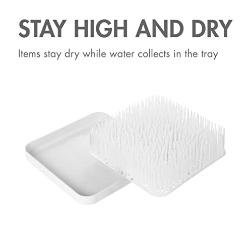 Boon Grass Countertop Drying Rack For Kitchen, Plastic - Winter White - color: White