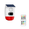 PGST Solar Strobe Alarm Light, Wireless Security Alarm with Remote Control, IP65 Waterproof Solar Powered Siren, 120dB Loud Sound for Home, Farm, Barn, Villa, Yard and Property Safety