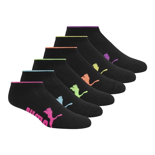 PUMA Women's Low Cut Socks (6-Pack) - color: Black/Multi Color
