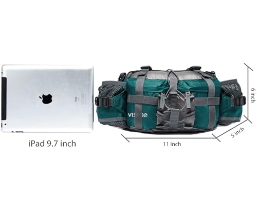 Outdoor Fanny Pack Hiking Camping Biking Waterproof Waist Pack 2 Water Bottle Holder Sports Bag for Women and Men Black - color: Black