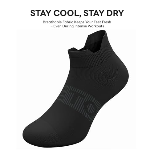 6 Pairs Ankle Compression Socks Women Men 15-20 mmHg Low Cut Athletic Running Arch Support for Travel Nurses Flight - color: Black
