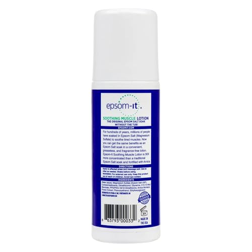 EPSOM-IT Soothing Muscle Roll On Magnesium Lotion, Epsom Salt, Arnica, 2 Pk - size: 3 Fl Oz (Pack of 2)