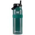 32 oz Insulated Water Bottle with Straw, Leakproof Stainless Steel Bottle with Handle, Non-Slip Silicone Sleeve, Internal Markings, Dishwasher Safe for Travel, Gym, Sports,Deep Teal - color: Deep Teal