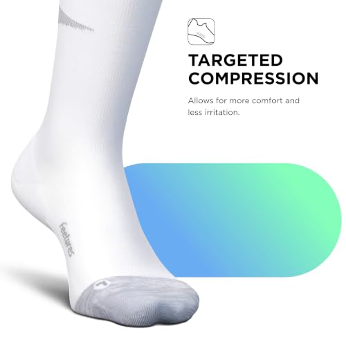 Feetures Compression Knee High Socks - Graduated Compression Socks for Women & Men - (1 Pair) - color: New White, size: X-Large