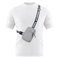 Peicees Mini Crossbody Sling Bag Chest Bag Dual Pocket Water Resistant Fanny Pack Running Phone Holder for Men Women Workout Travel, Grey - color: Grey