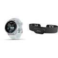 Bundle of Garmin® Forerunner® 570, 42mm, GPS Running Smartwatch, AMOLED Display, Training and Recovery Features, Cloud Blue Aluminum with Translucent Whitestone/Band + Garmin HRM-Fit - color: Cloud Blue with Whitestone HRM-Fit Bundle, size: 42mm