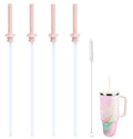 Replacement Straws and Bite Valve for Hydro Flask Around Travel Tumbler 40oz 32oz 28oz 20oz,with 1 Brush (light red) - color: light red