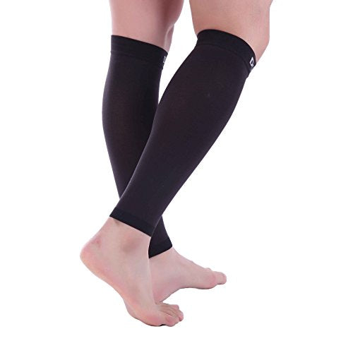 Doc Miller Calf Compression Sleeve for Petite Women & Men, 15-20 mmHg - color: Black, size: Medium