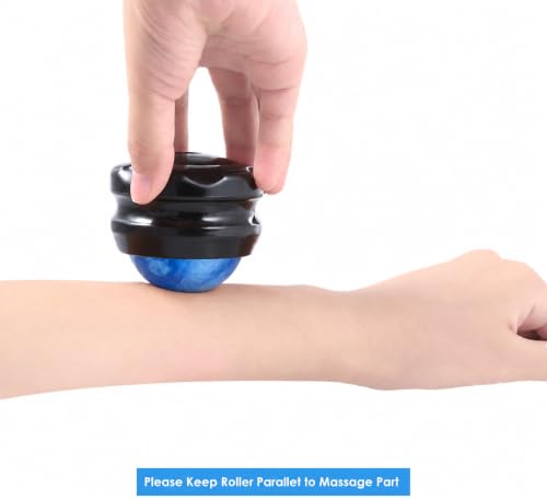 Manual Massage Roller Ball - Massager and Therapy Tool for Sore Muscles, Shoulders, Arms, Neck, Back, Feet, Body, Deep Tissue, Stiffness, Joint Pain, Stress Relief - color: Blue