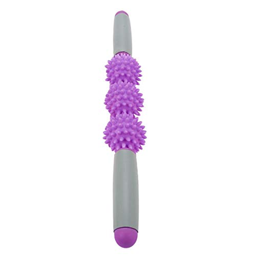 Muscle Roller Stick - Yoga Stick Muscle Roller Stick Cellulite Spiky Ball for Back Arms Shoulder Leg(Purple) - color: Purple