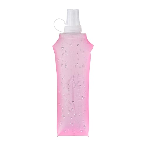 Zelvot Running Vest Collapsible Water Bottle, TPU 500ml Soft Flask (Pink) - color: Pink, size: 16.90 Ounces