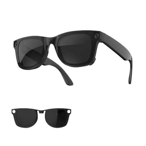 HIBLOKS Polarized Clip-on for Ray-Ban Meta Wayfarer (Standard 50-22, Black) - size: Standard, Black, Shiny Black Frame
