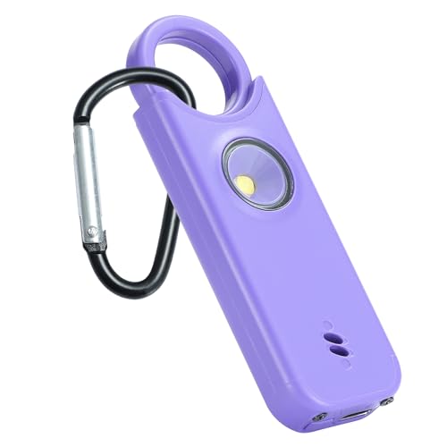 TIPSEAN Personal Safety Alarm - 135dB Ultra Loud Siren with LED Strobe Light, USB-C Rechargeable, Compact Keychain Alarm for Women/Men, Emergency Flashlight & Vibration Alert(Purple) - color: Purple