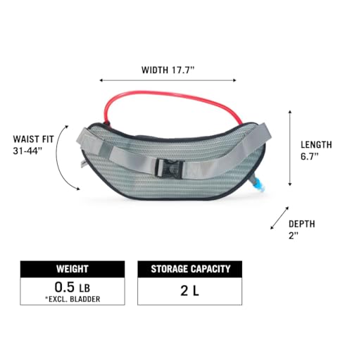 USWE Zulo Hydration Hip Pack - with Organizer and Side Pockets, Bounce Free Hip Belt (Crazy Yellow, 2L) - color: Crazy Yellow, size: 2L