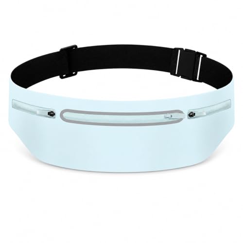 Slim No-Bounce Running Belt - Waterproof Exercise Waist Pack for Marathons, Hiking & Dog Walking - Hidden Travel Money Belt for Phones - color: Blue