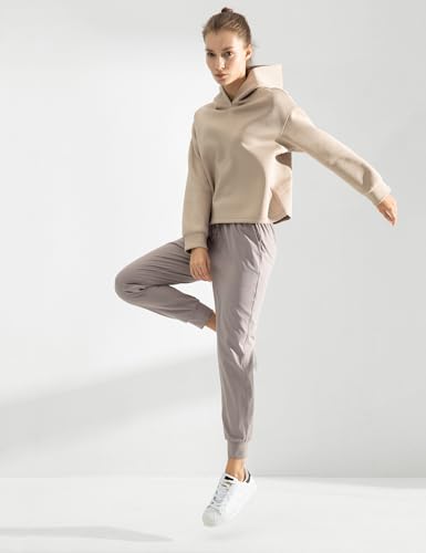 AJISAI Women's Joggers Pants Drawstring Running Sweatpants with Pockets Lounge Wear - color: Cloud, size: X-Small Petite