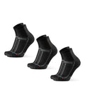 DANISH ENDURANCE Running Socks for Men & Women, Quarter Socks, 3 & 5-Pack - color: Black/Grey, size: X-Small