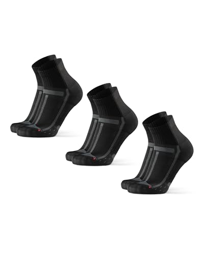 DANISH ENDURANCE Running Socks for Men & Women, Quarter Socks, 3 & 5-Pack - color: Black/Grey, size: X-Small