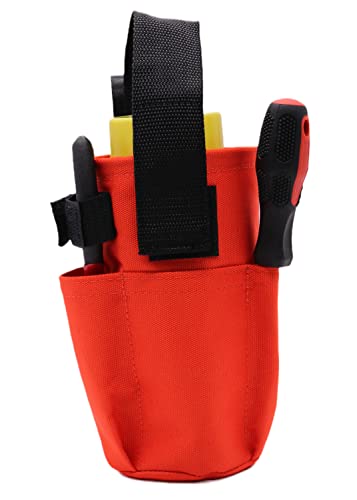 Spray Can Holder, Waterproof Spray Paint Can Holster, Heavy-Duty Spray Bottle Tool Belt Clip with Storage Pockets for Construction, Painting & Land Surveying, Red (Without Zipper)