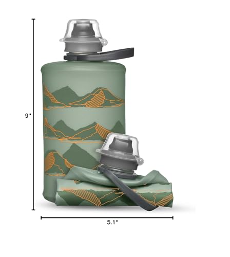 HydraPak Stow Collapsible Water Bottle (350ml, 500ml, 1L) - color: MTN Sutro Green, style: 12oz/350ml