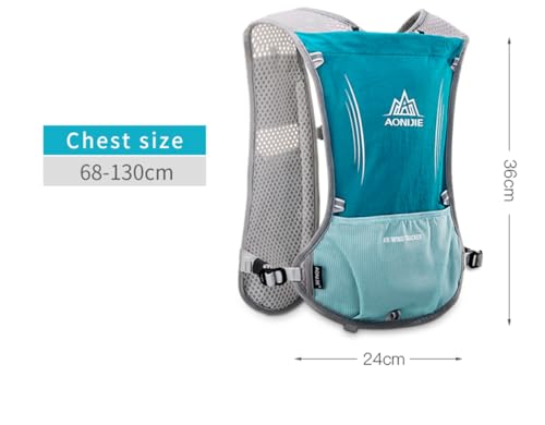 AONIJIE 5L Outdoor Sport Multifunctional Camping Backpack Cycling Running Climbing Hiking Hydration Vest Pack - color: Light Blue-only Vest