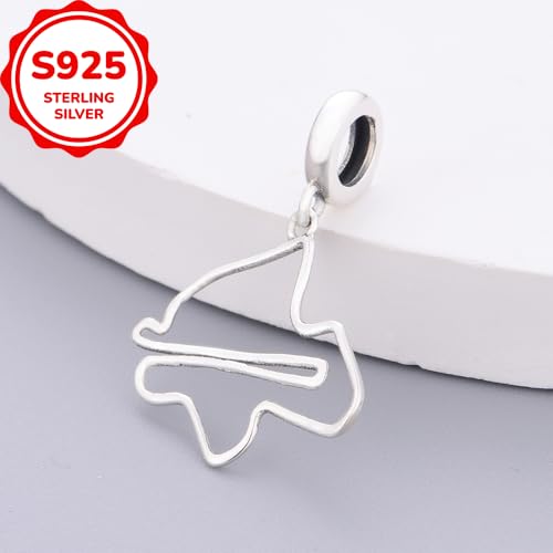 F1&Famous Race Racetrack Charm for Bracelet Necklaces, S925 Sterling Silver Charms, UK Brazil Spain Race Track Charms Jewelry Racing Souvenirs Gift - color: Race Racetrack Q3912