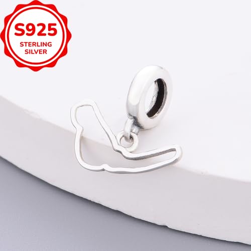 F1&Famous Race Racetrack Charm for Bracelet Necklaces, S925 Sterling Silver Charms, UK Brazil Spain Race Track Charms Jewelry Racing Souvenirs Gift - color: Race Racetrack Q3910