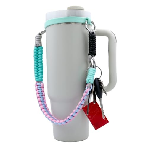 Outman Sport Water Bottle Handle Strap Holder Sling Cup Handle - color: Cyan and Pink