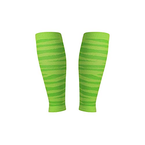 Calf Compression Sleeve for Men and Women - 20-30mmHg, Shin Splint, Running, Leg Pain, Calf Cramps and Recovery - color: Run Lite - Tiger Stripe Volt, size: Extra Small
