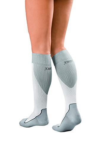 JOBST 7528902 Sport Compression Sock, Knee High, 15-20mmHg, White/Grey, Large - color: White/Grey, size: Large