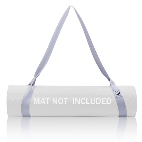 Slim Panda Yoga Mat Strap, Adjustable Soft Cotton Carrier - color: Light Gray, size: 72 inches